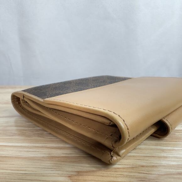 Vintage Celine Macadam Canvas Bifold Wallet Brown Tan Leather Made in Italy - Picture 6 of 16